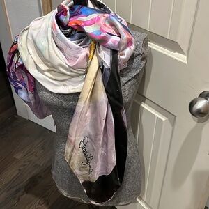 Dena Lyons silk scarf, 53 x 53 beautiful sharp colors